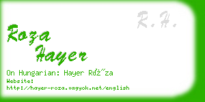roza hayer business card